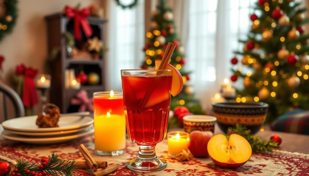 Jugo de manzana navideño