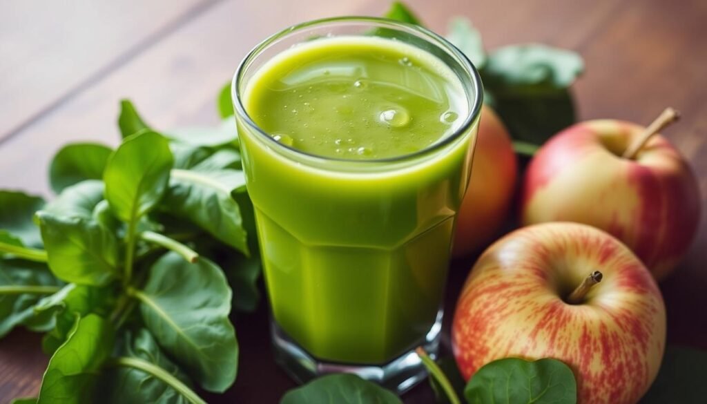 jugo de espinacas y manzana