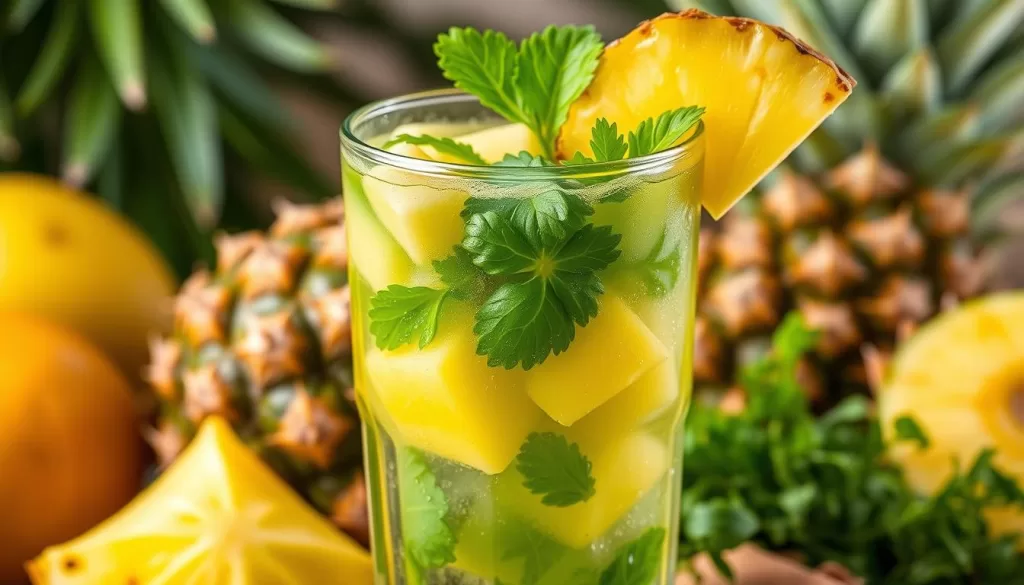 Agua de Alfalfa Con Piña