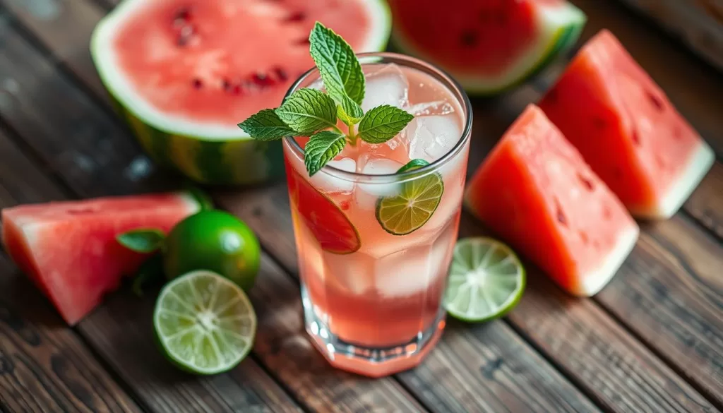 Bebida hidratante de Agua de Sandía y Limón