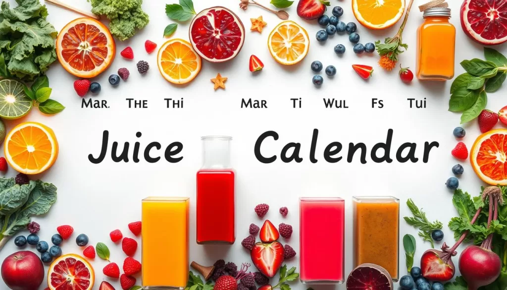 Calendario semanal de jugos multivitamínicos