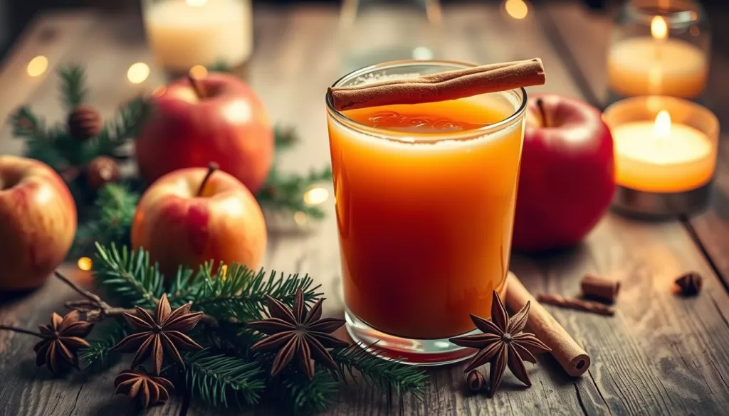 Jugo de manzana y canela con acompañamiento