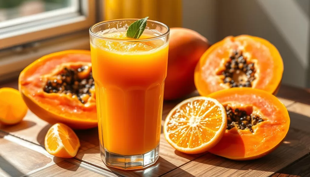 Jugo de papaya y naranja