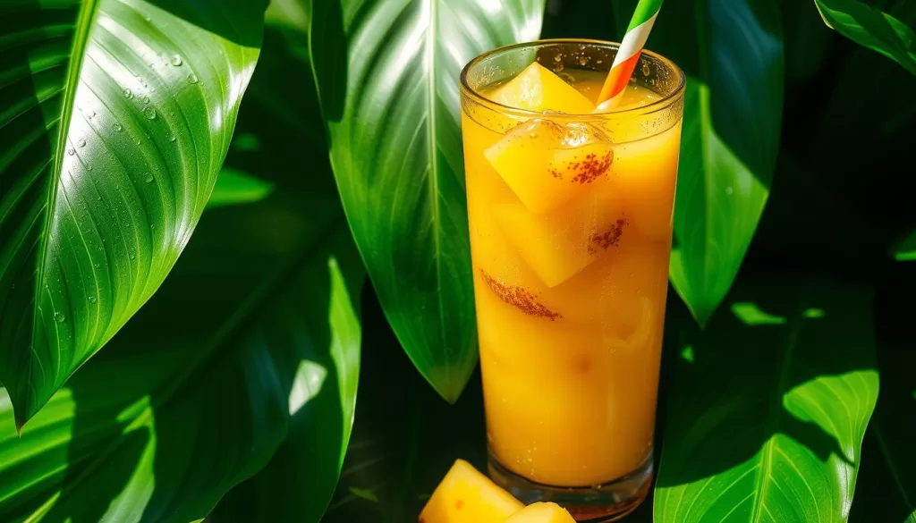 Jugo tropical de piña y cúrcuma