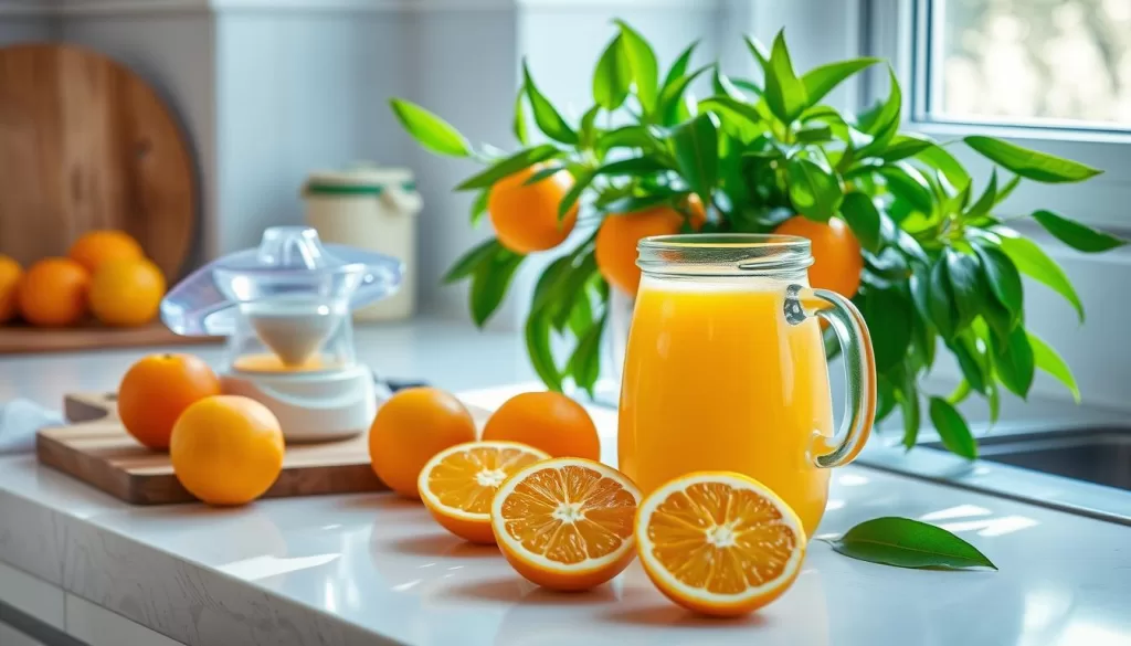 Preparación del jugo de naranja