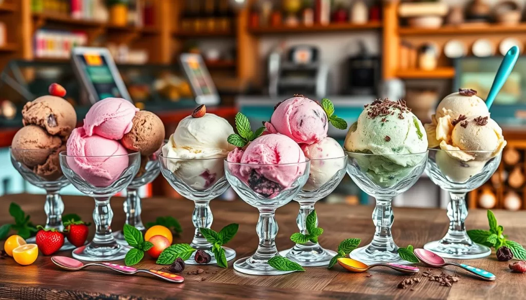 Selección de helados artesanales