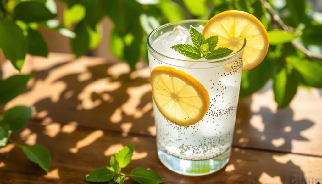 agua de limón con chia