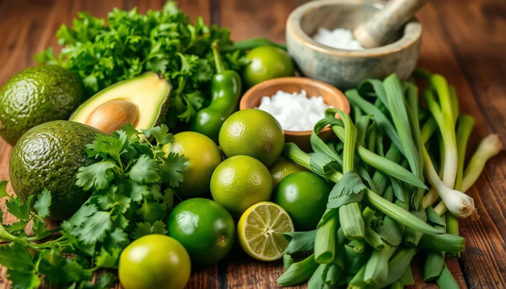 ingredientes para salsas verdes