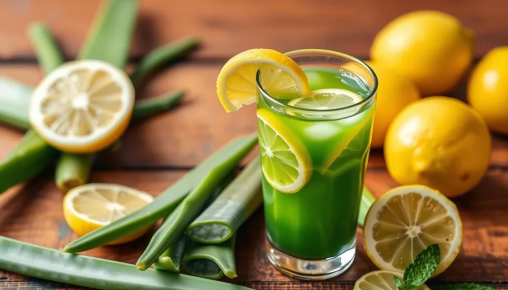 jugo de aloe vera y limón