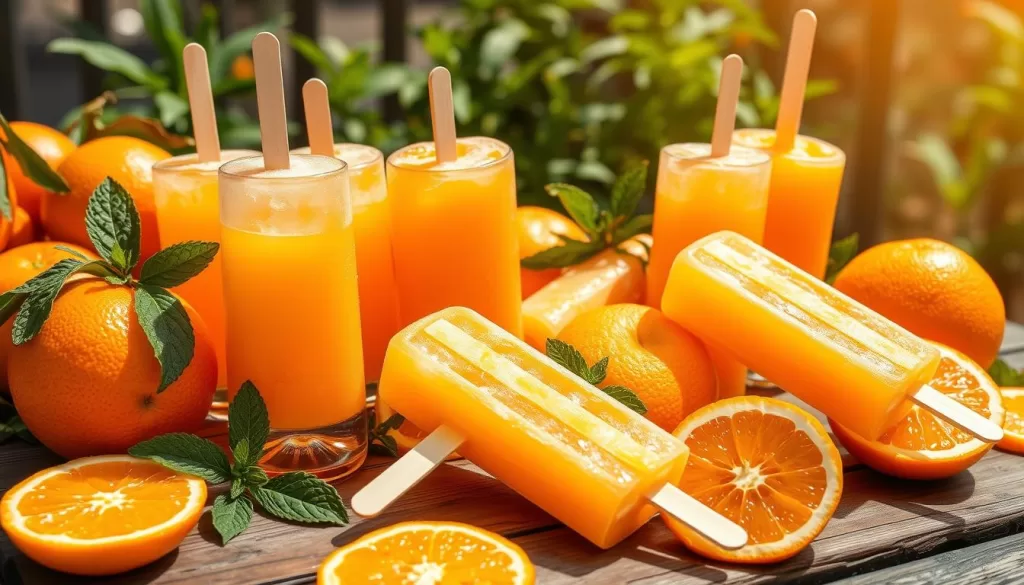 refreshing orange juice popsicles