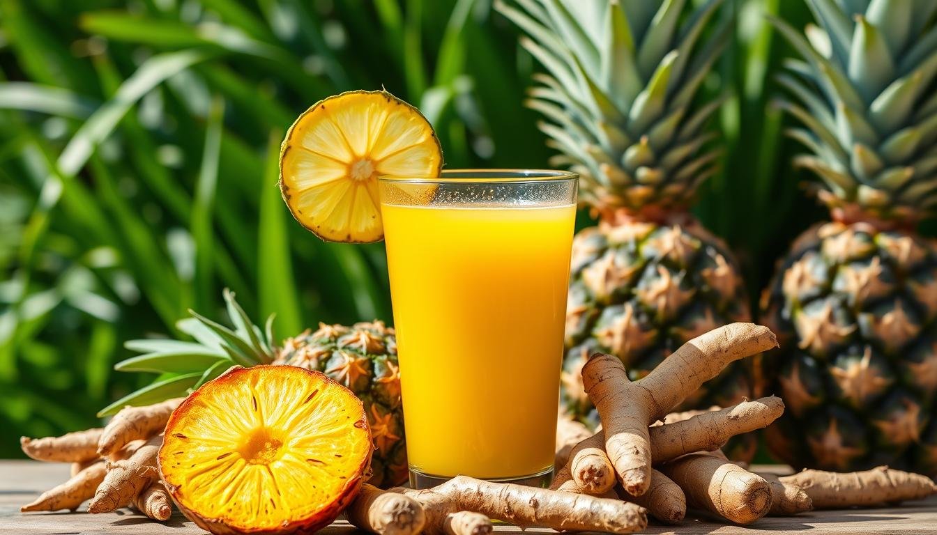 Jugo detox de cúrcuma y piña