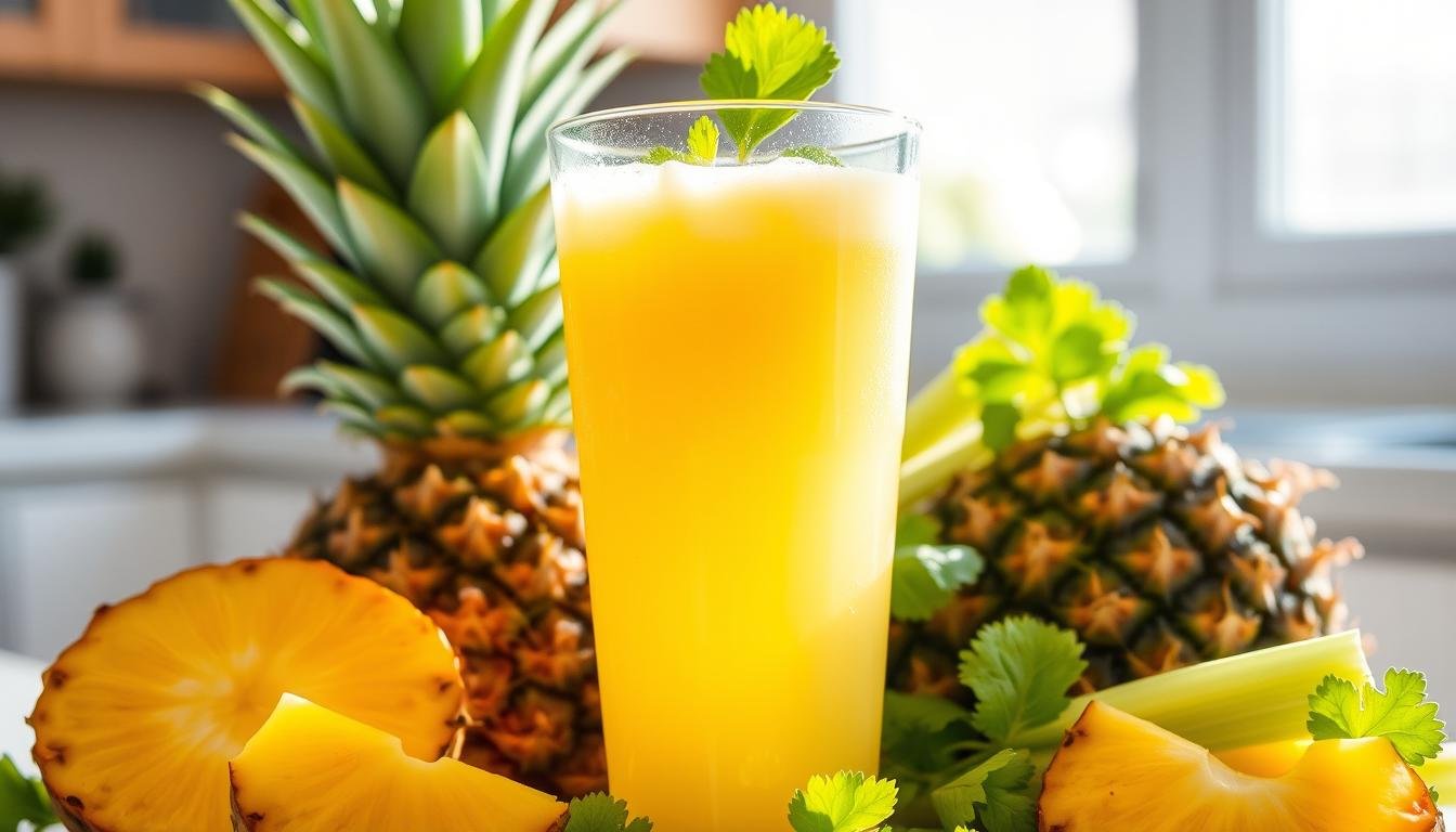 jugo de piña y apio