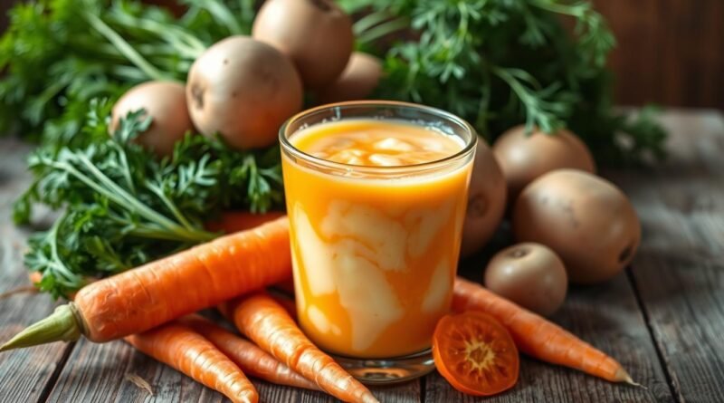 jugo de zanahoria y papa para la gastritis