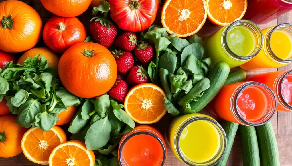 Frutas y verduras para preparar jugos