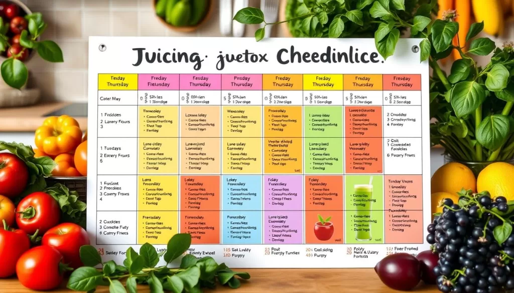 Juicing Detox Schedule Planner