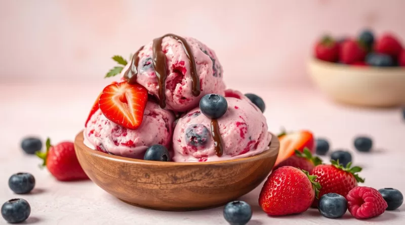 helado de frutos rojos