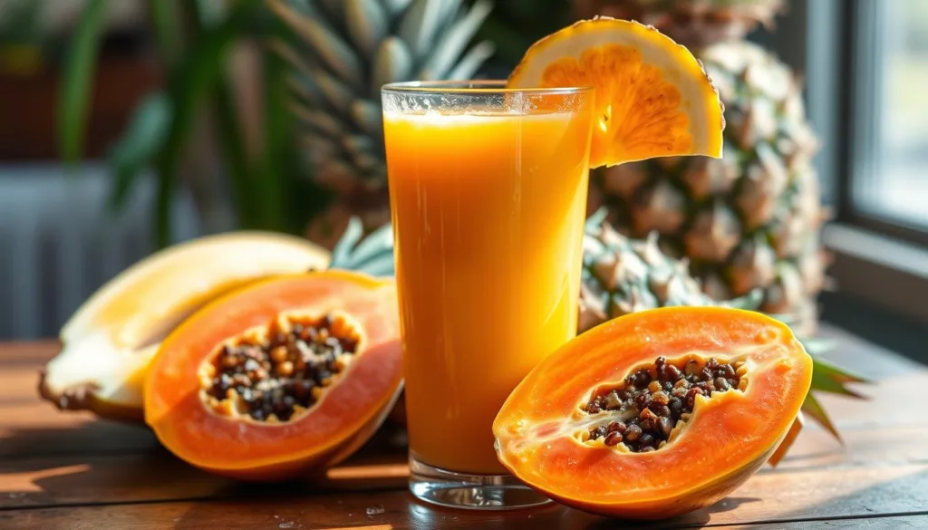 jugo de papaya y piña