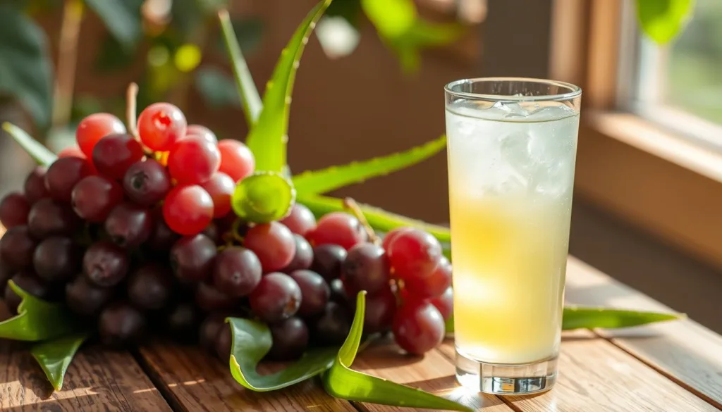 jugo de uva y aloe vera