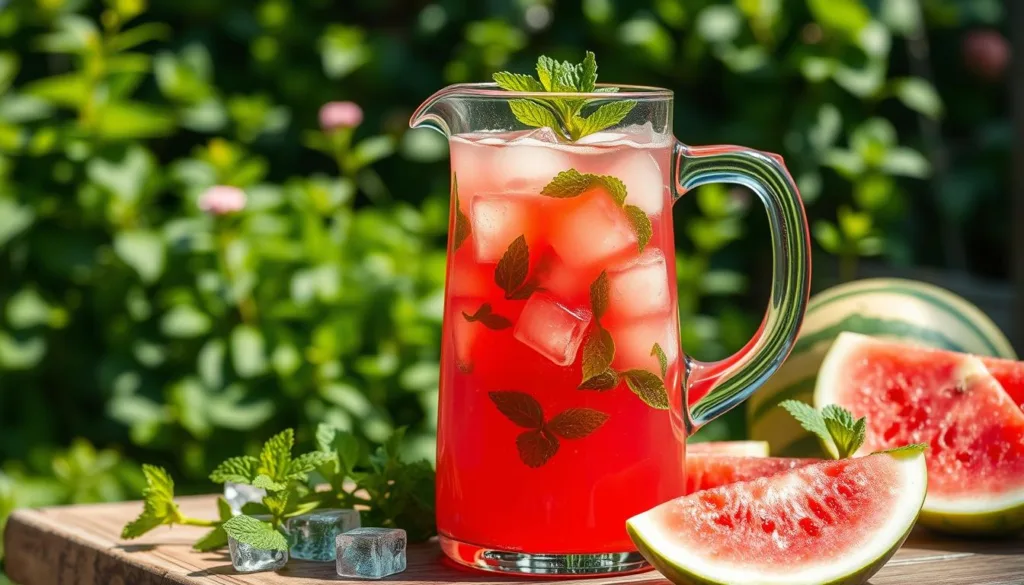 receta de agua de sandía con hierbabuena