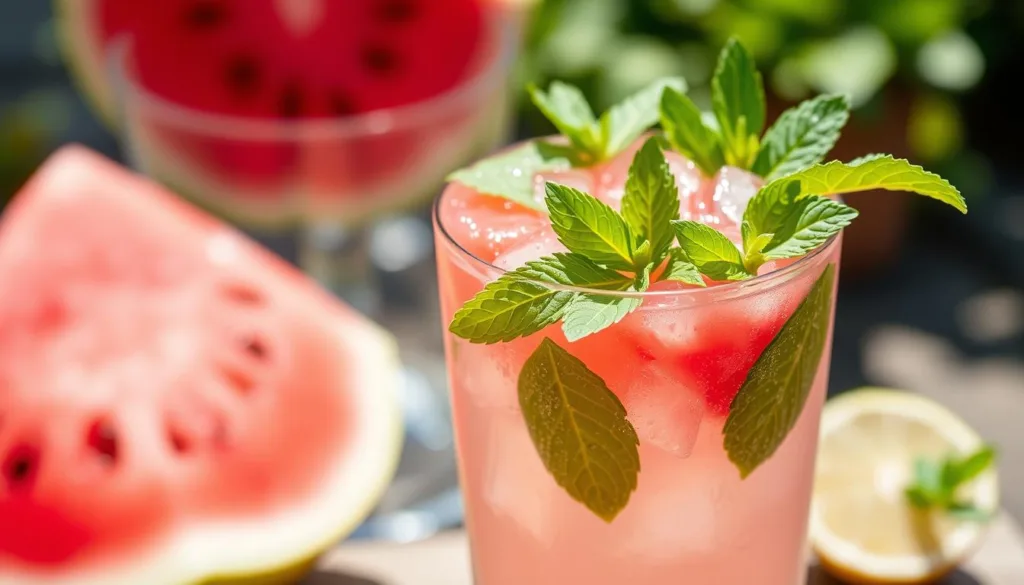 receta fácil de agua de sandía con yerbabuena